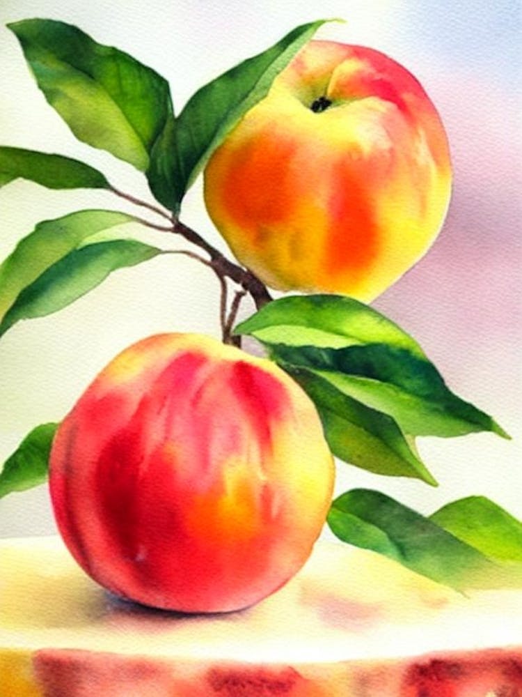 Nectarine Italian Watercolour fruit