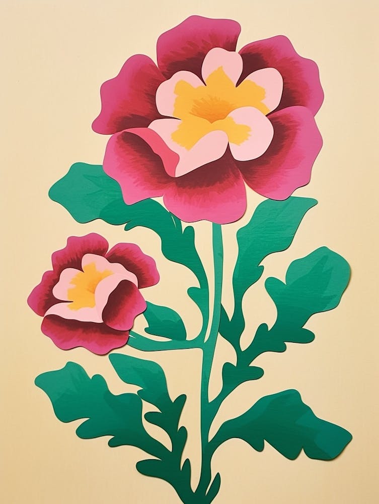 Cut Out Style Flower Art Carnation 4