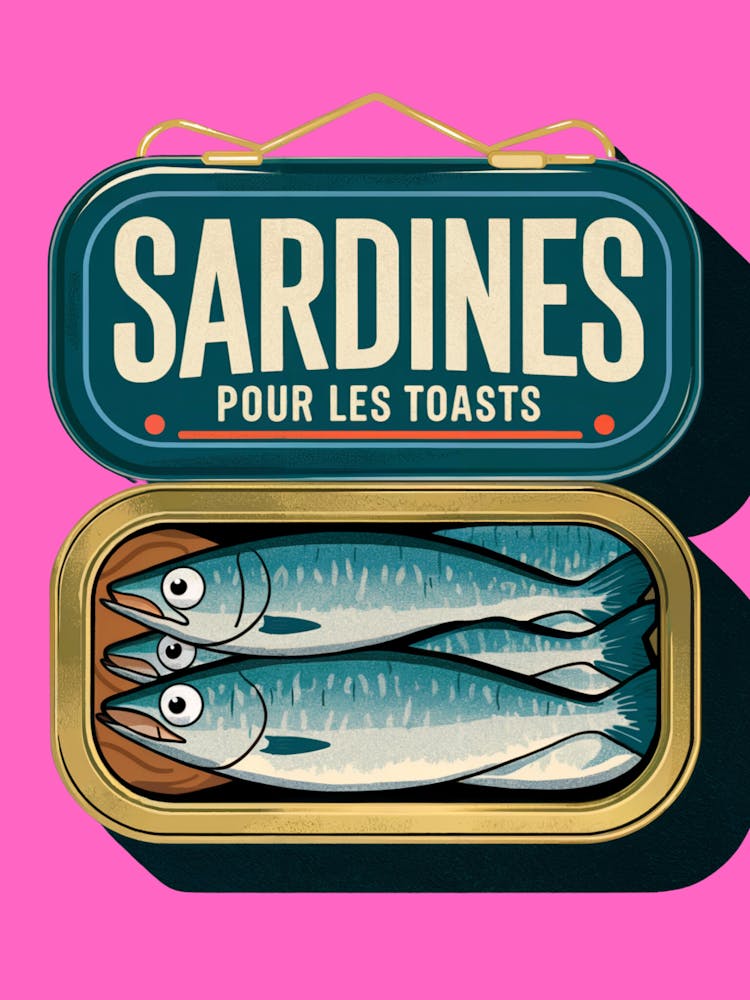 Vintage Sardines Pour Les Toasts, Pink