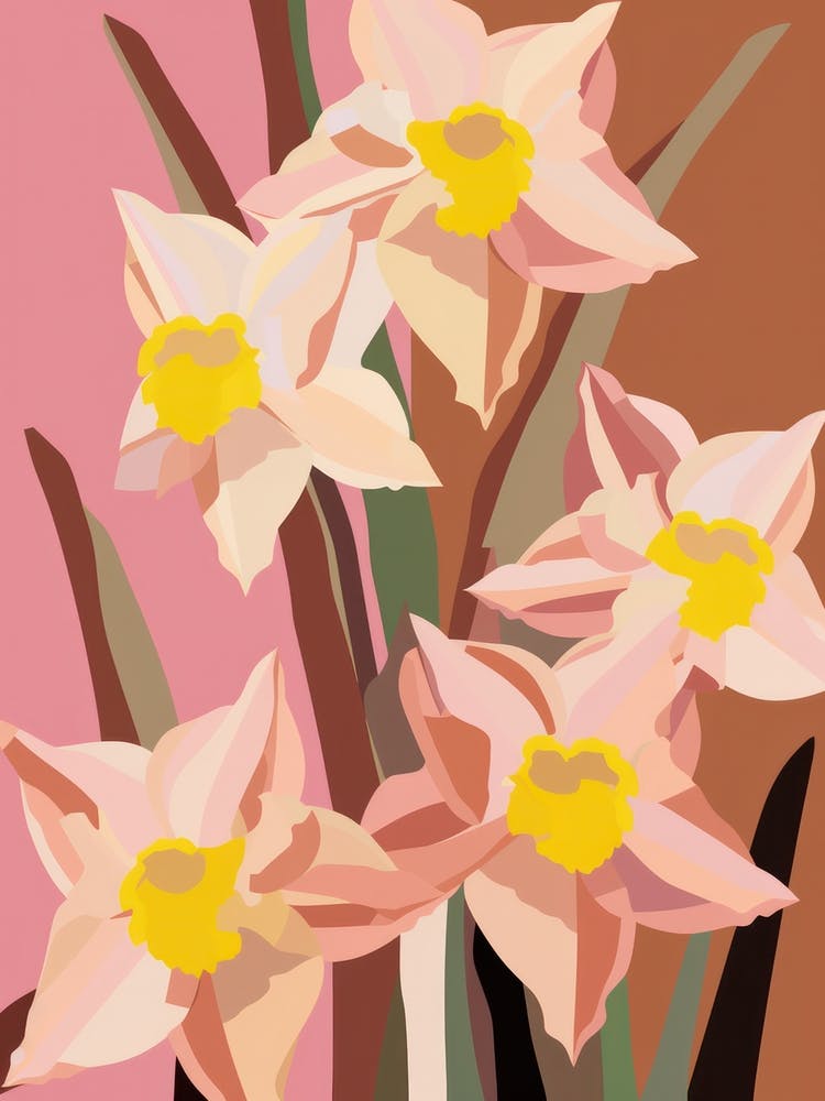 Daffodils Flower Big Bold Illustration 1