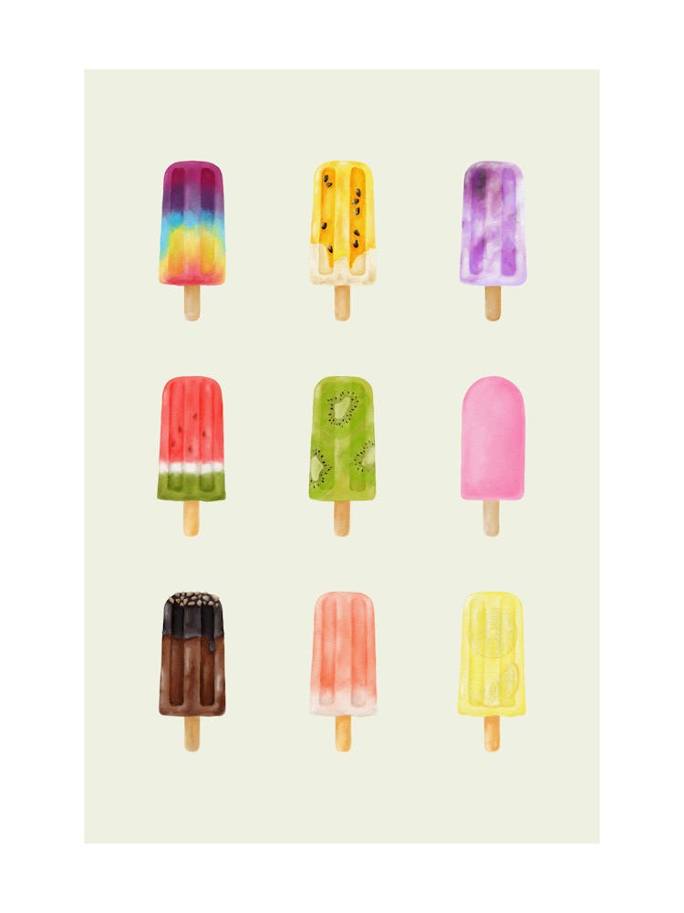 Colorful Popsicles – Summer Treat for Kids Rooms or Playrooms