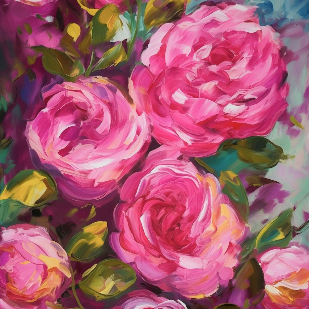 Pinke Wild Rosen Malerei