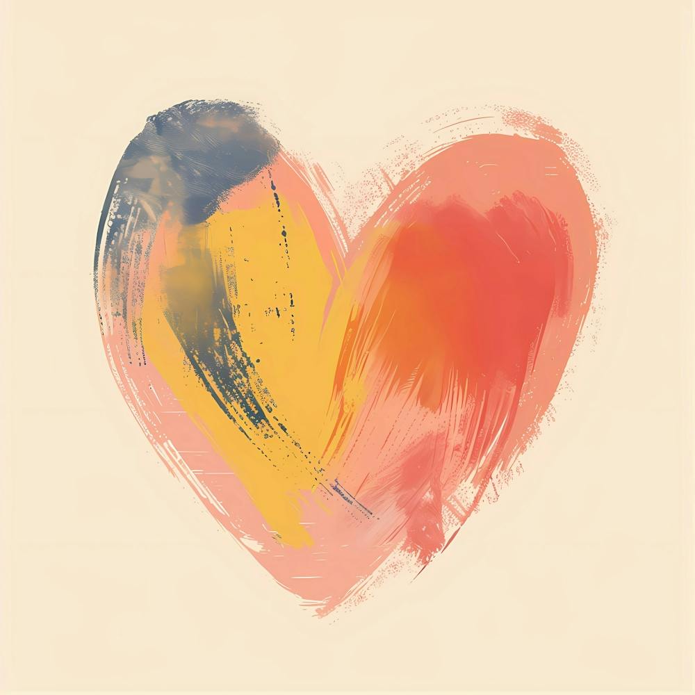 A Hand Drawn Pastel Minimalist Illustration Of A Heart 3