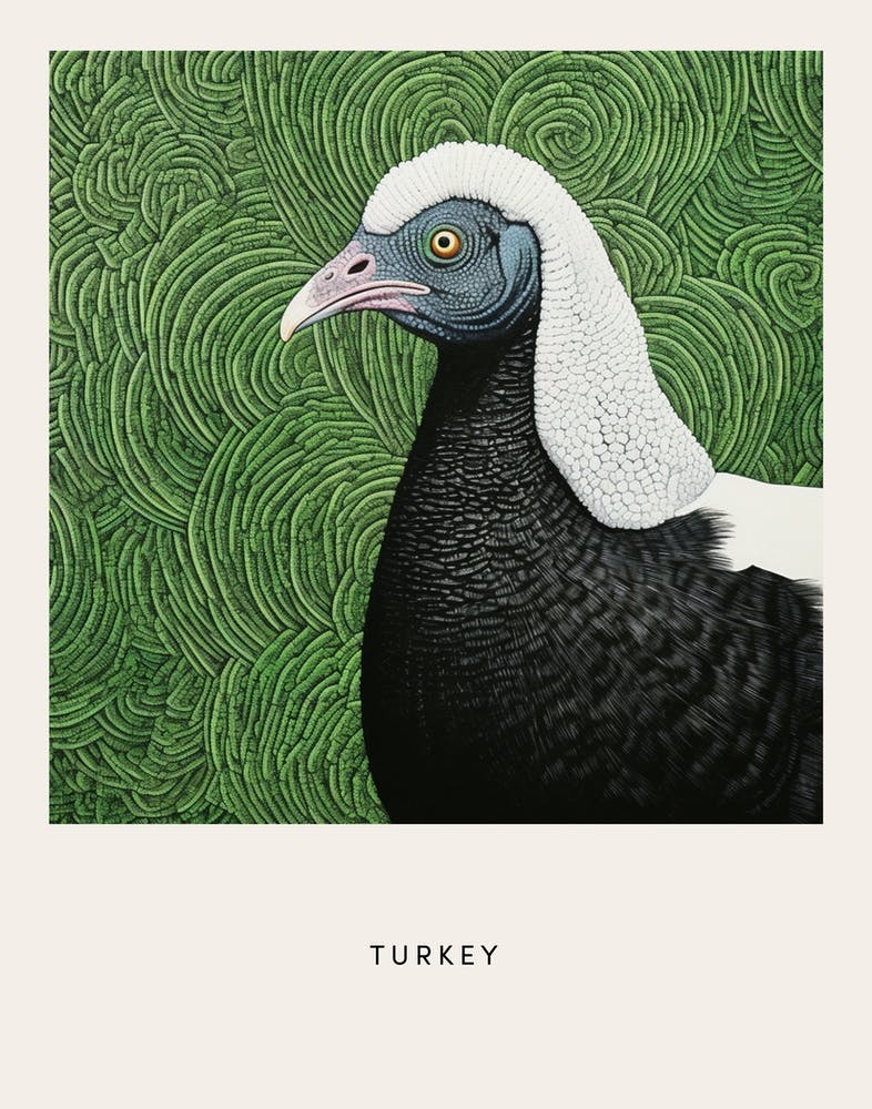Ohara Koson Inspired Bird Painting Turkey 2 Poster