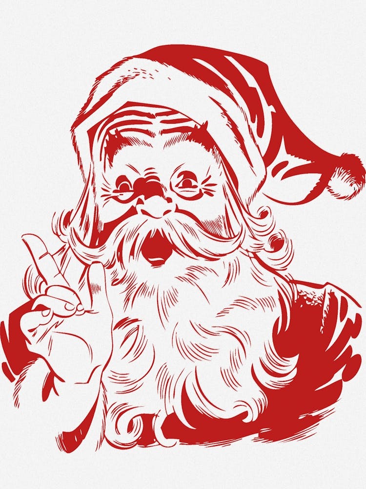 Retro Santa Claus Vintage Art