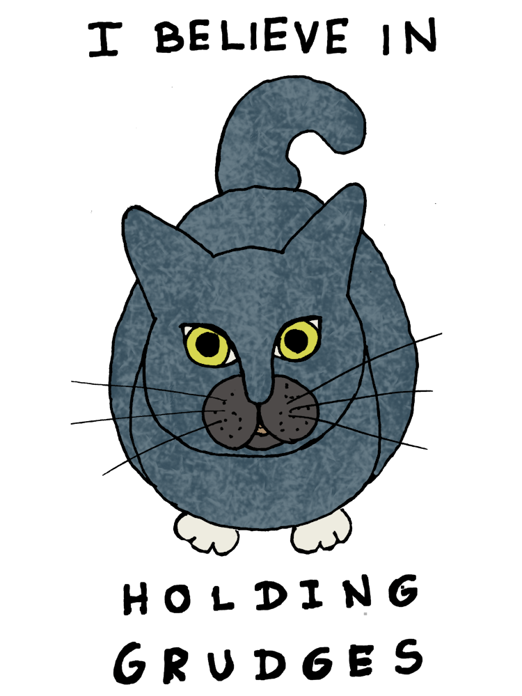Blue Cat Holding Grudges