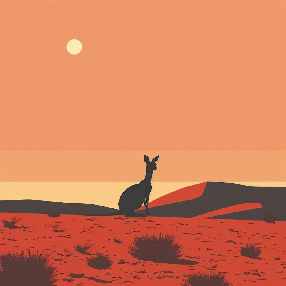 Kangaroo In The Desert