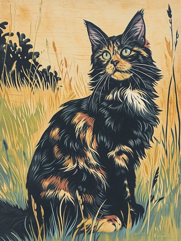 Maine Coon Relief Illustration 3