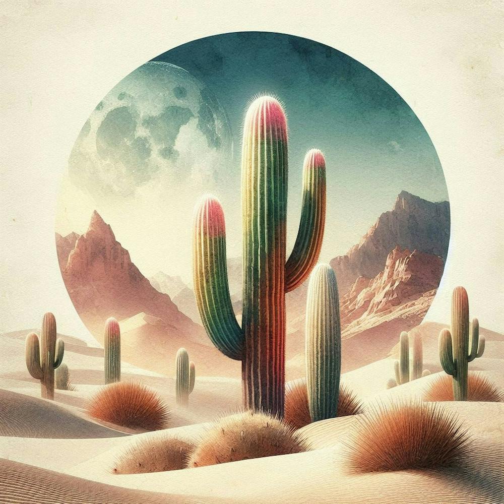 Desert Landscape With Cactus