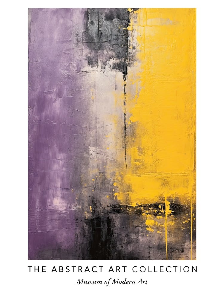 Lilac And Yellow Abstract Painting 3 Exhibition Poster
