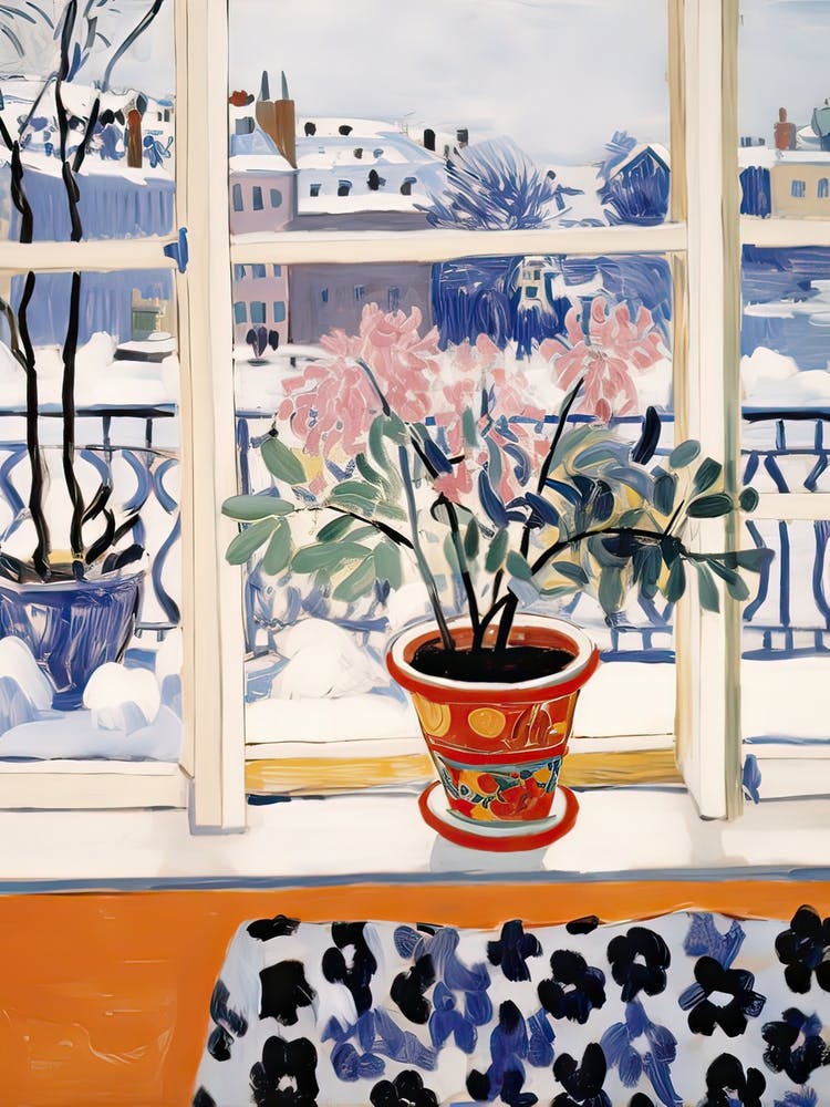 The Windowsill Of Stockholm   Sweden Snow Inspired By Matisse 4
