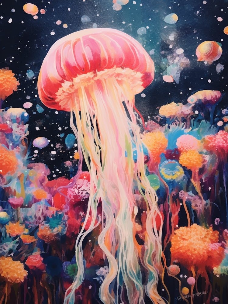 Collage Style Jelly Fish 3