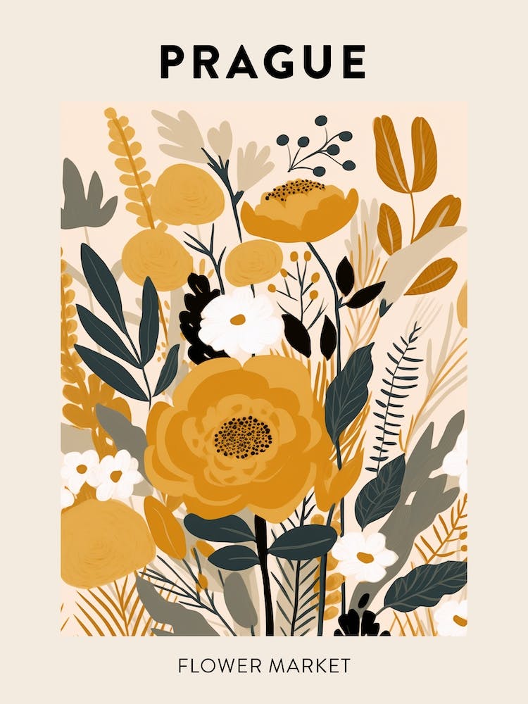 Flower Market Poster Prague Czech Republic