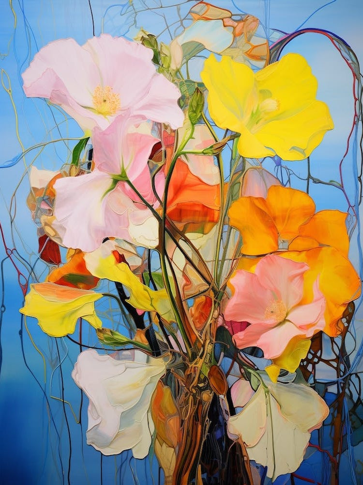 Abstract Flower Painting Evening Primrose 2