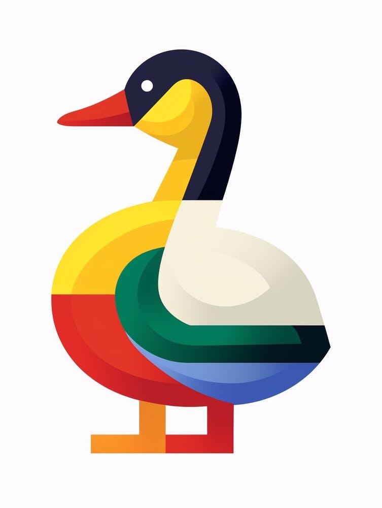 Colourful Geometric Bird Duck 1
