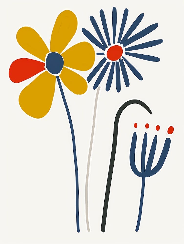 Flowers On A White Background 2