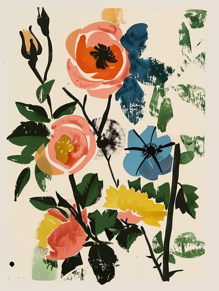 Painted Florals Rose 2