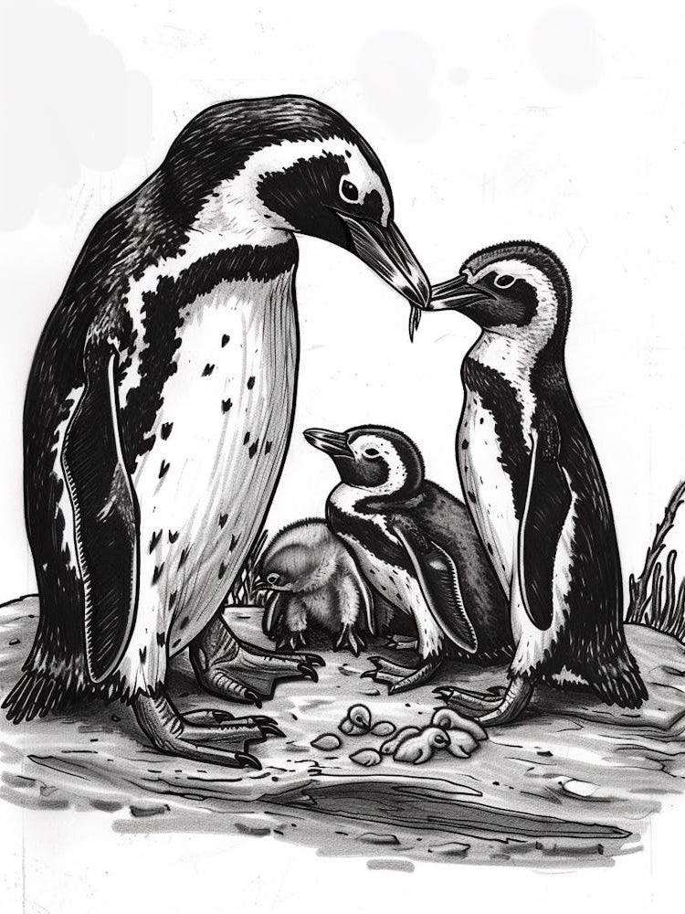African Penguin Feeding Their Chicks 3