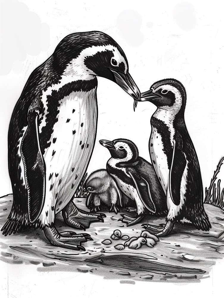 African Penguin Feeding Their Chicks 3
