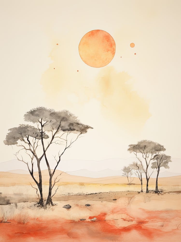 Watercolour Of Ngorongoro Forest   Tanzania 2