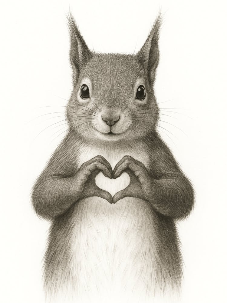 Squirrel Making A Heart
