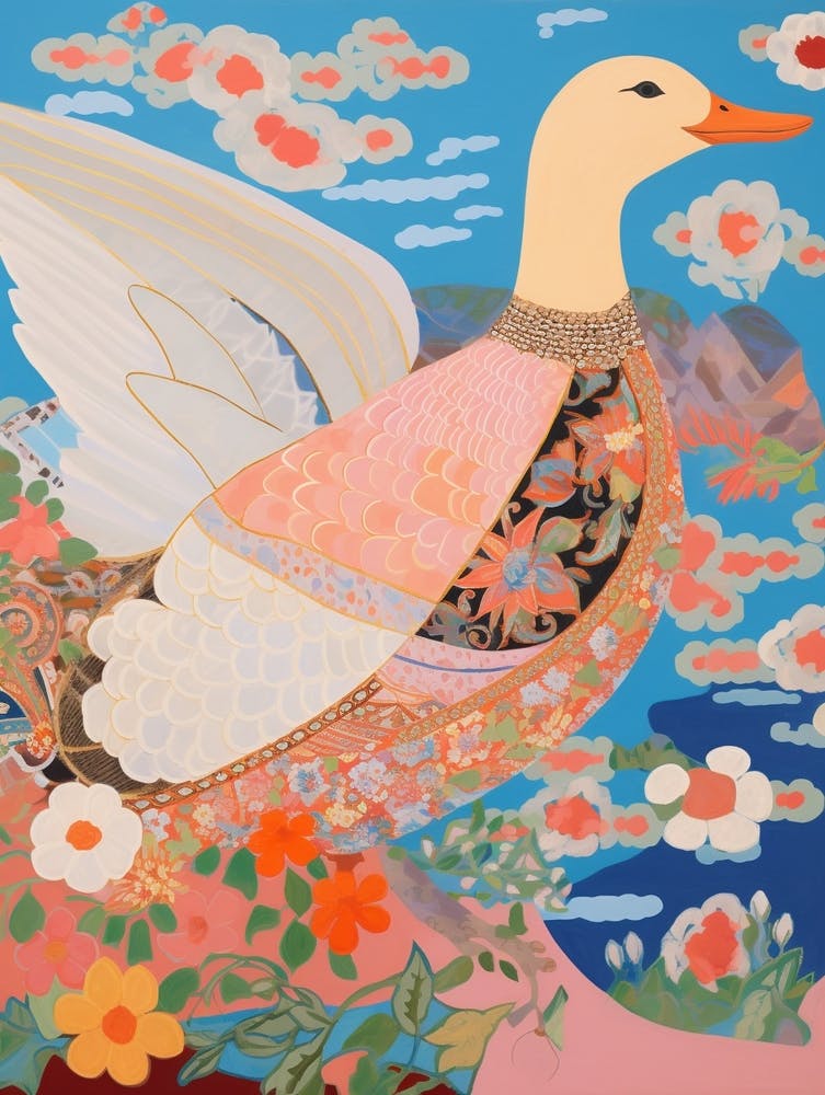 Maximalist Bird Painting Duck 3