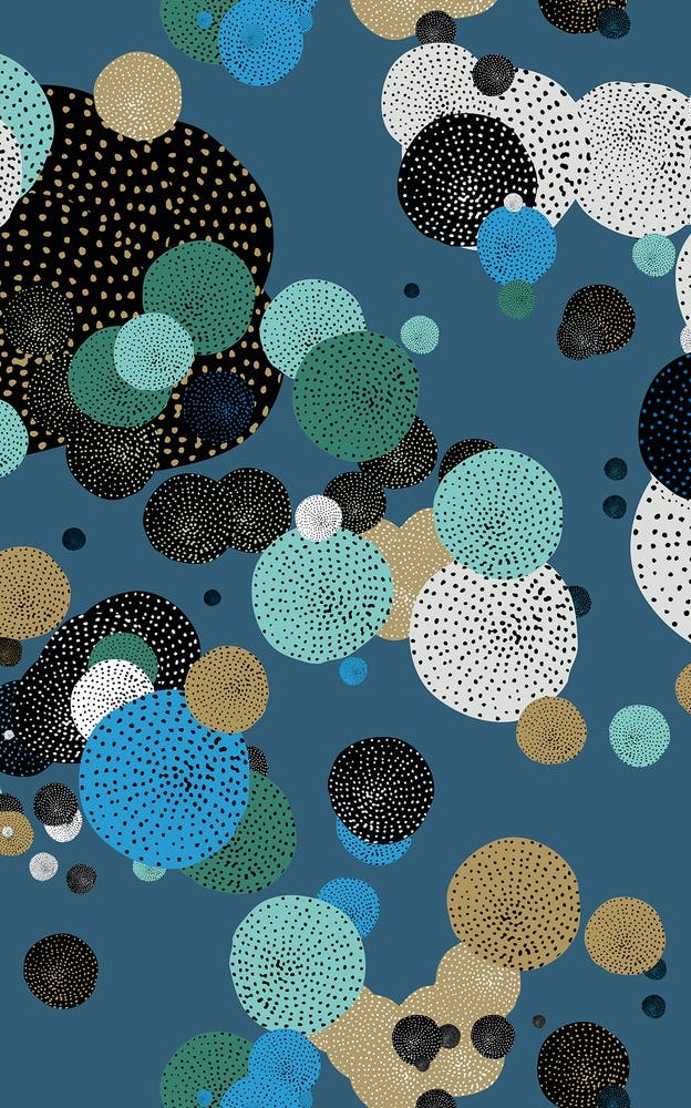 Oriental Circle Texture Dark Blue