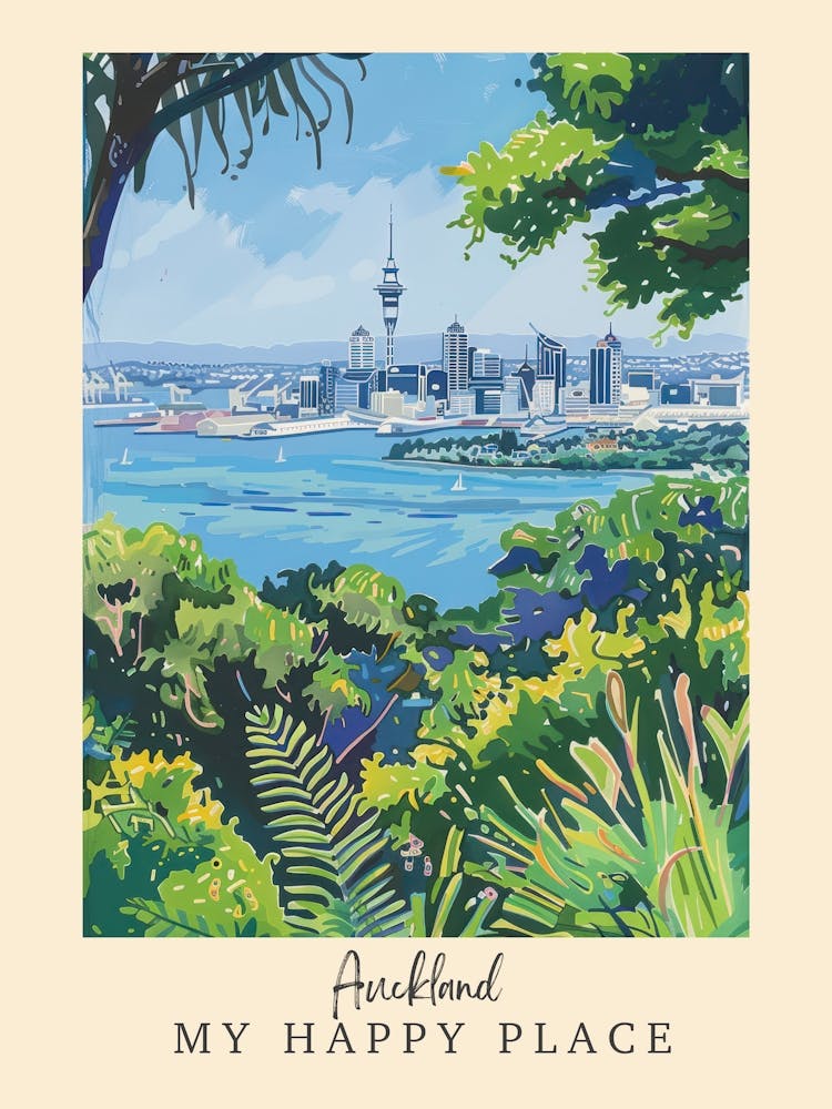 My Happy Place Auckland 2 Travel Poster