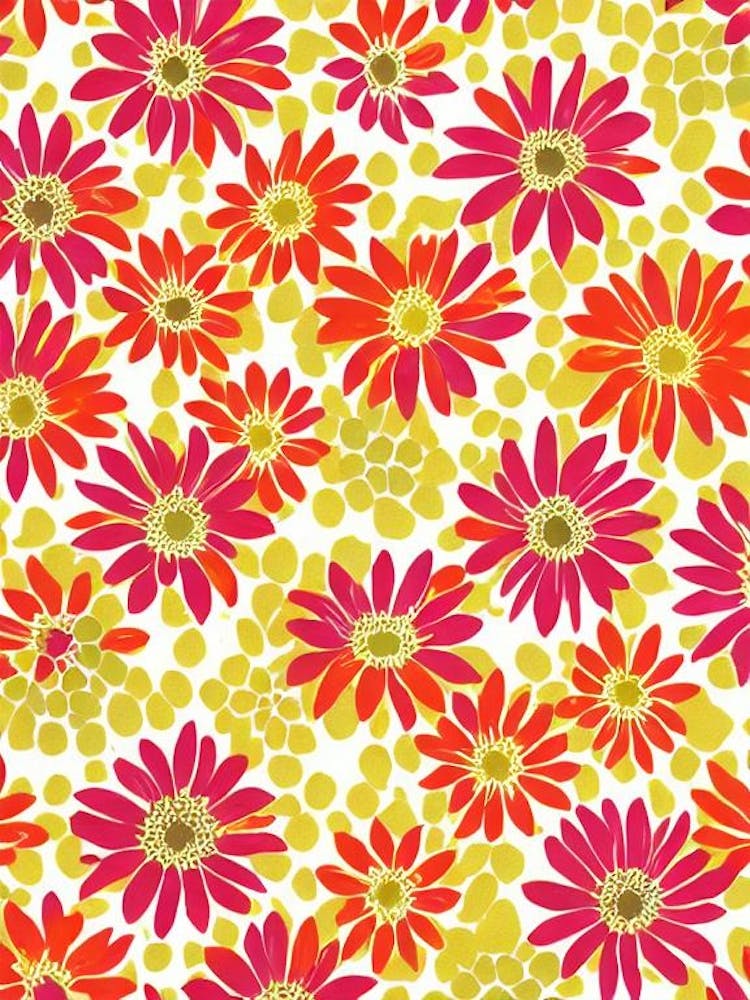 Osteospermum Floral Print Warm Tones 1 Flower