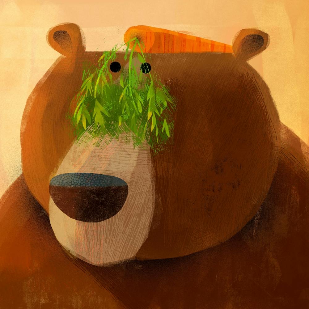 Bear With Pesky Carrot Square