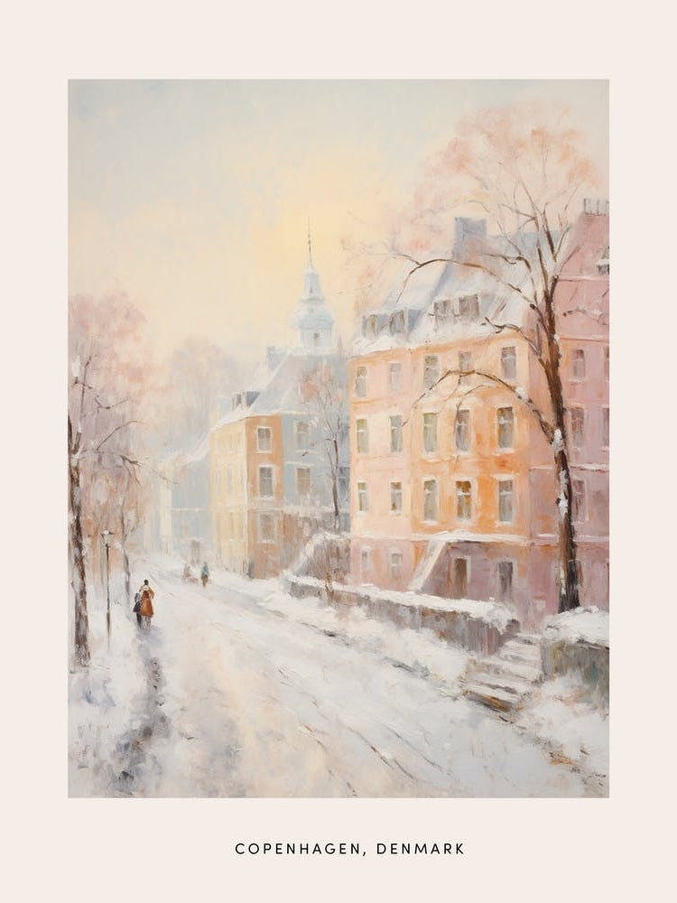 Dreamy Winter Painting Poster Copenhagen Denmark 3