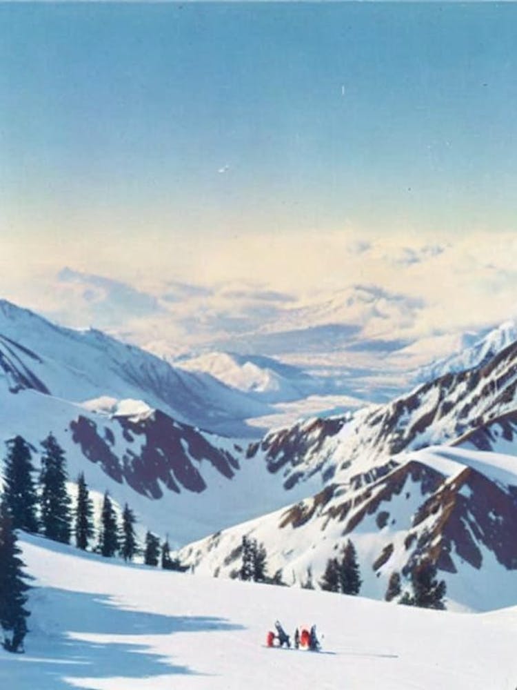 Mount Hutt, Neuseeland Vintage Ski-Poster
