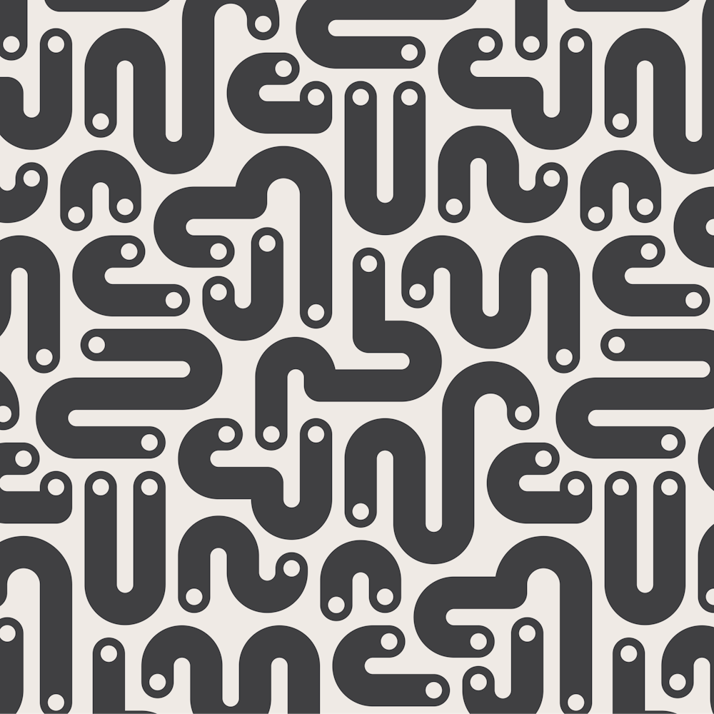 JELLY BEANS Squiggly New Wave Postmodern Abstract 1980s Geometric with Dots in Charcoal Black on Gray White