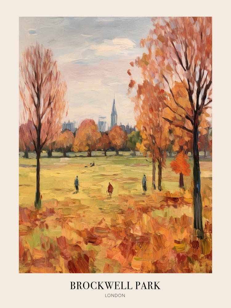 Autumn City Park Painting Brockwell Park London 3 Poster