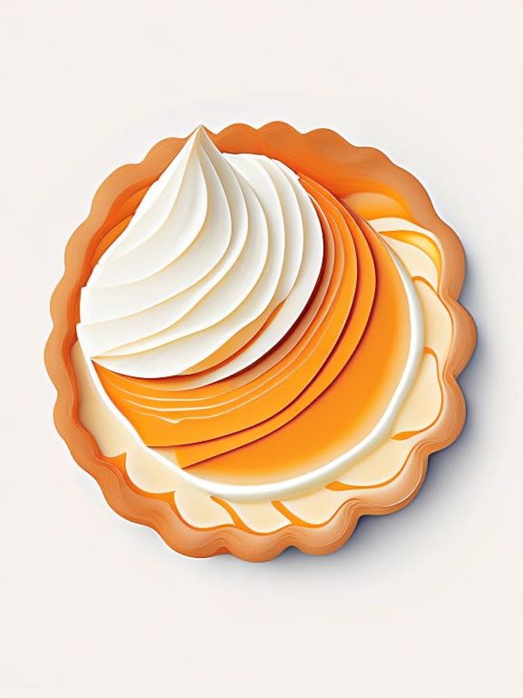 Sweet Potato Pie Dessert Neutral Abstract Illustration Flower