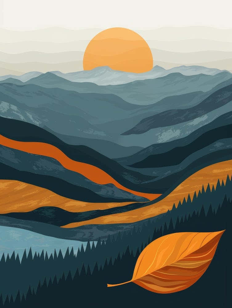 Autumn Leaves In The Mountains