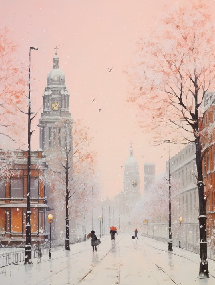 Dreamy Winter Painting Liverpool United Kingdom
