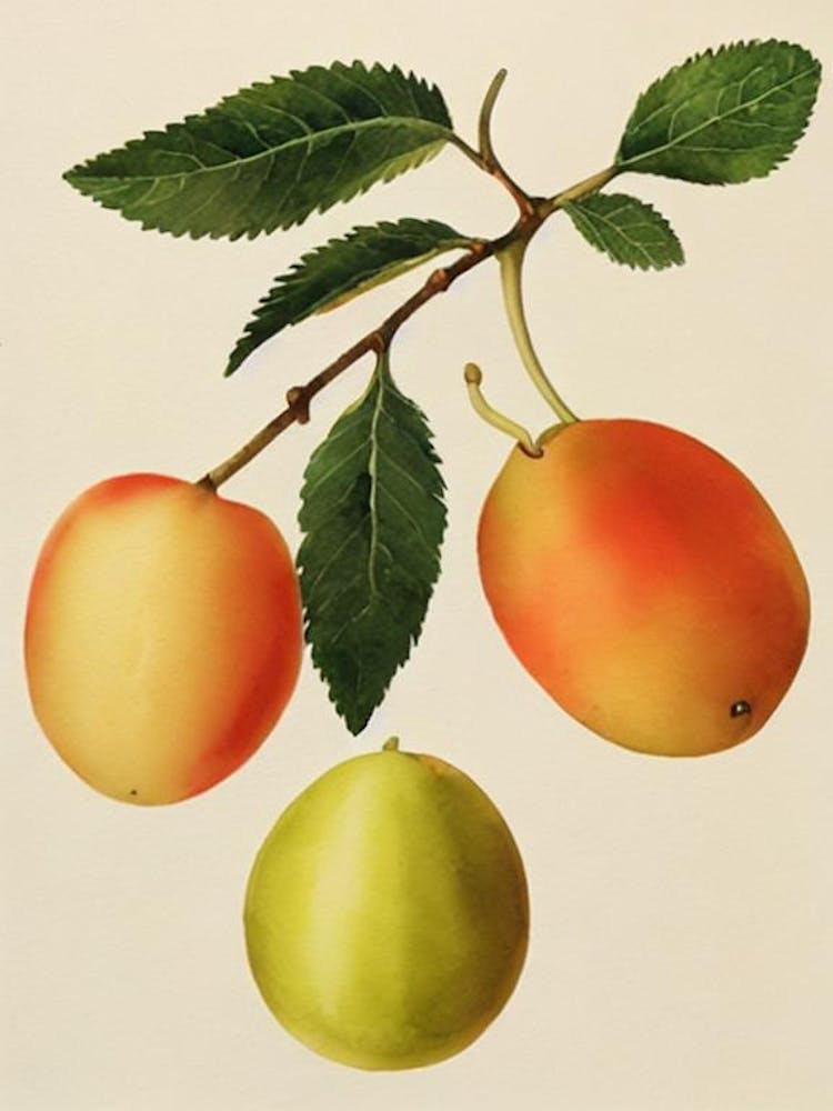 Gooseberry Watercolour Fruit Painting Fruit