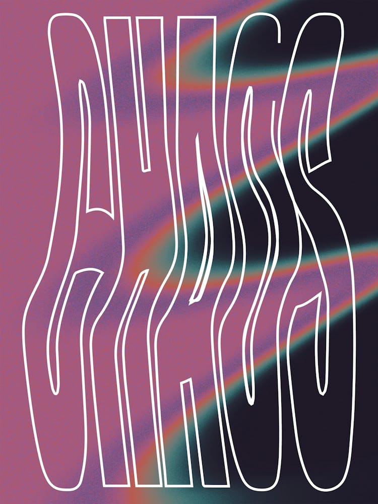 Chaos Dark Purple Violet Gradient Graphic Art