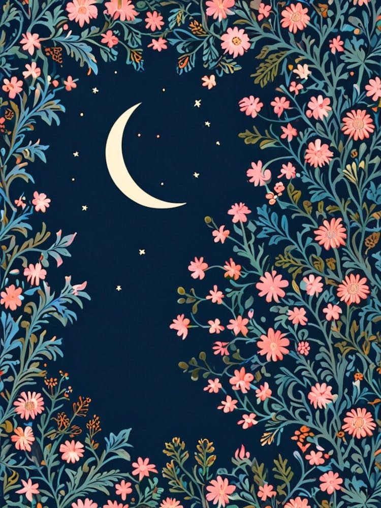 William Morris Moon And Flowers 53