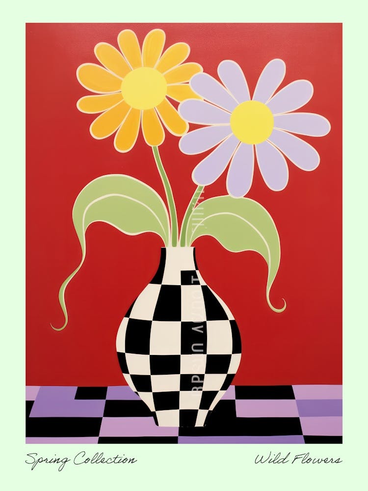 Spring Collection Wild Flowers Dark Tones In Vase 3