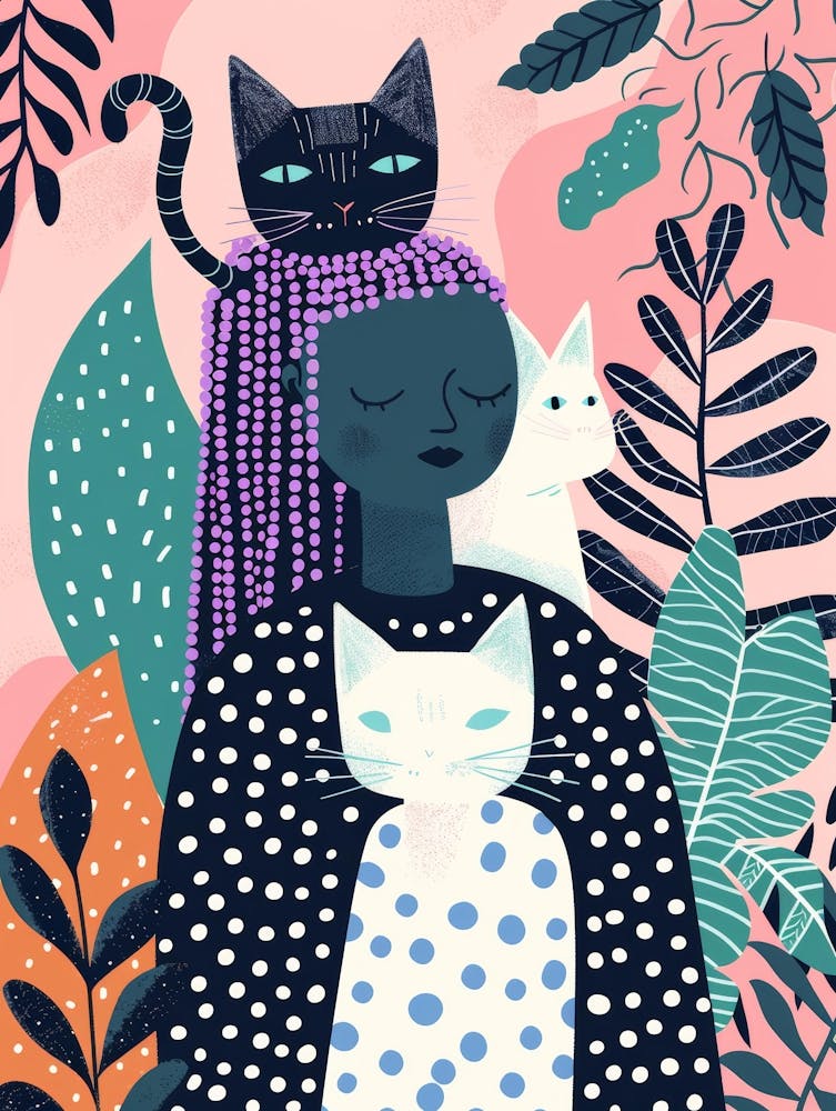 Frau Mit Katzen