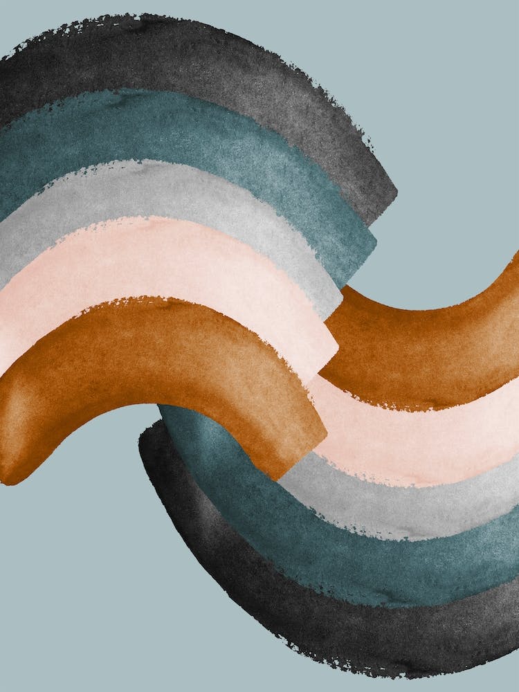 Brushstroke Rainbows Teal