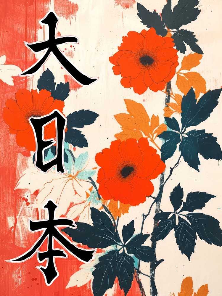 Hokusai Great Japan Poster Japanese Floral  30