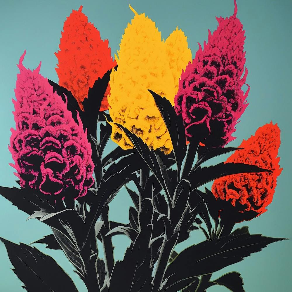 Celosia 3 Pop Art Illustration Square