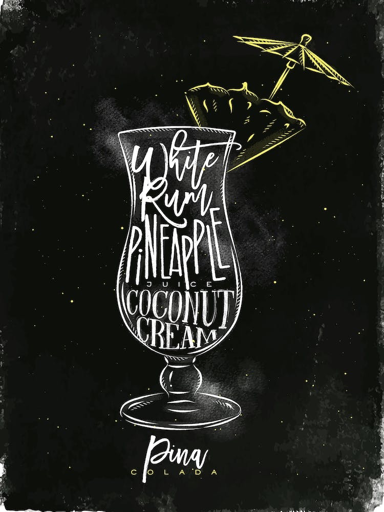 Pina Colada Chalk Cocktail