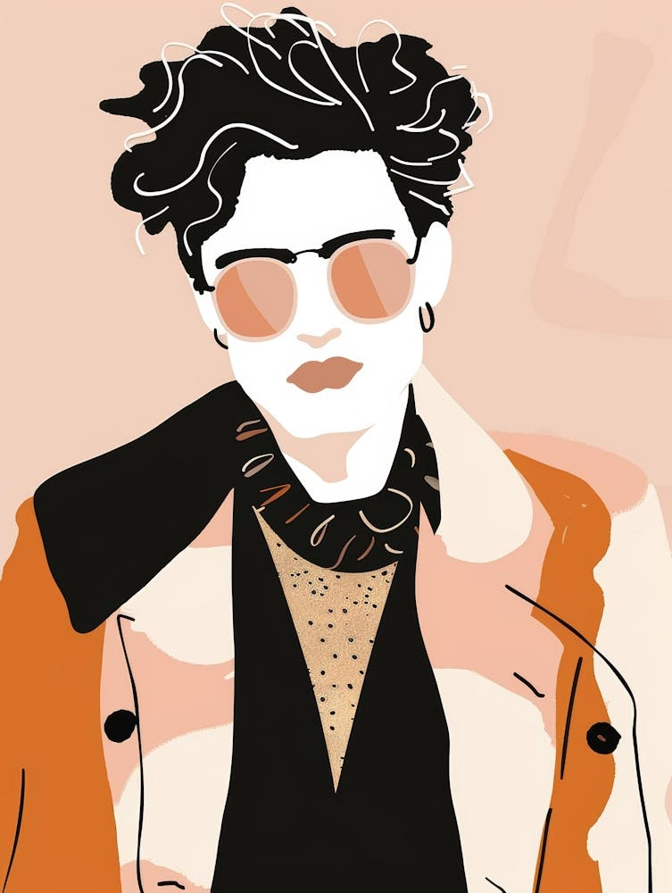 Illustration Of A Woman Wearing Sunglasses 1