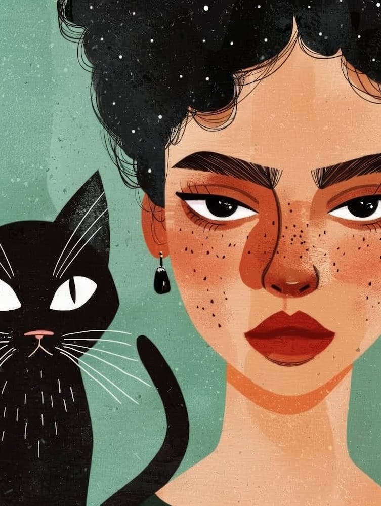 Black Cat And Girl 1