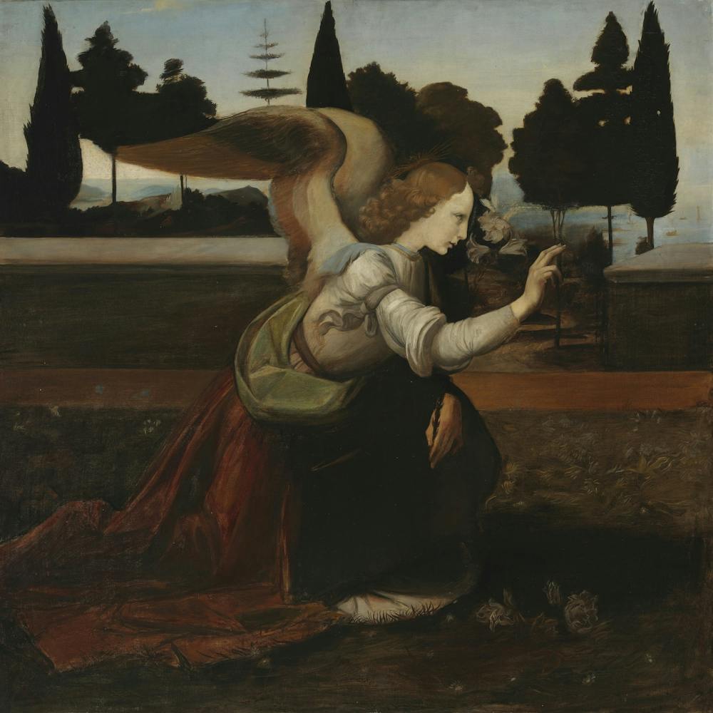 Angel, Detail Copy After Leonardo Da Vinci S Painting Annunciation, 1895, By Magnus Enckell