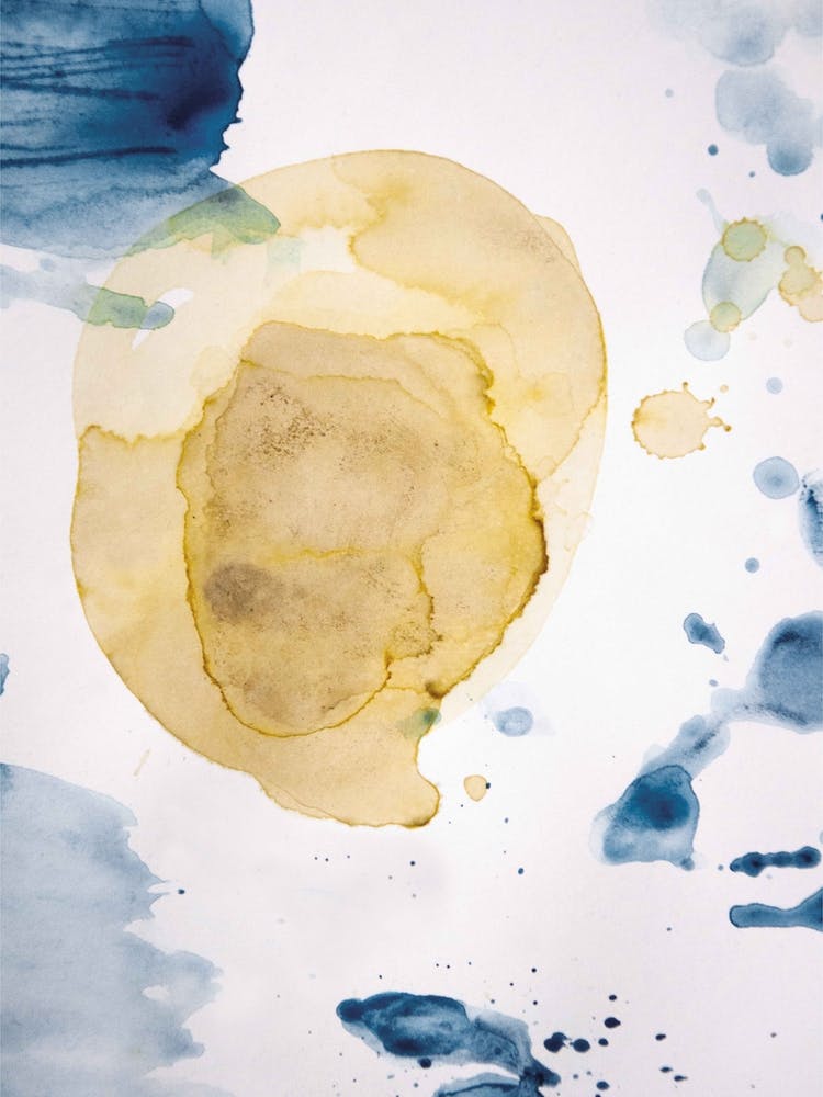 Aquarelle Mustard Yellow Meets Sea Blue